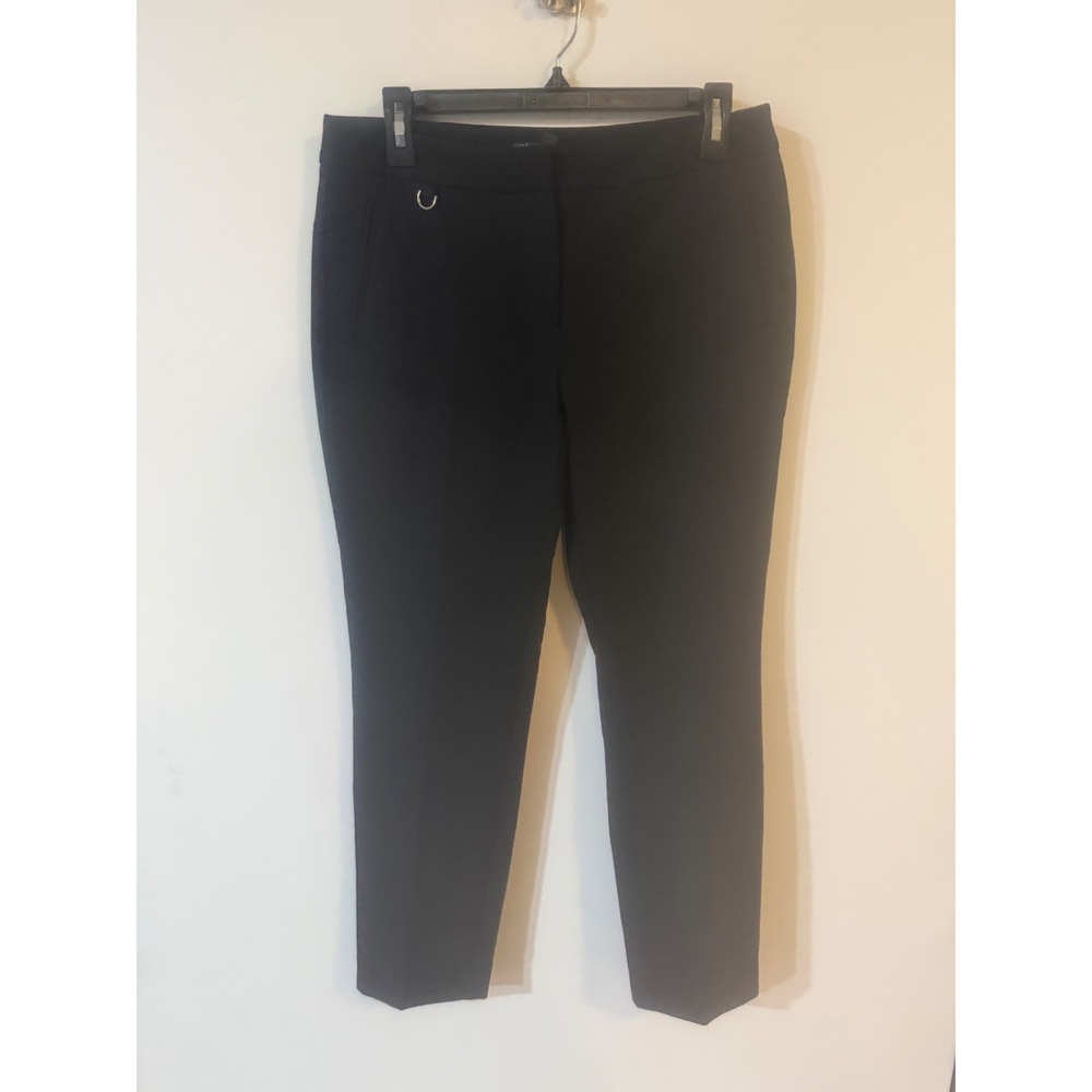 Adrianna Papell Black Tailored Ankle Pants Size 6 Slim Leg Stretch Trousers